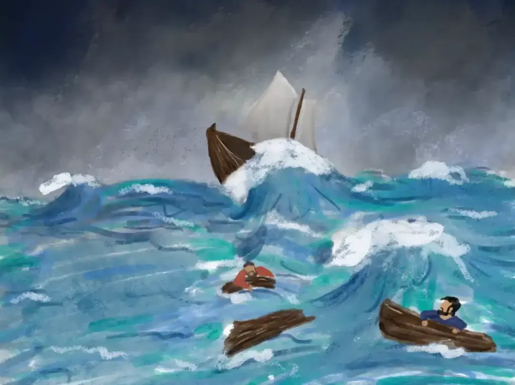 ship on rough seas